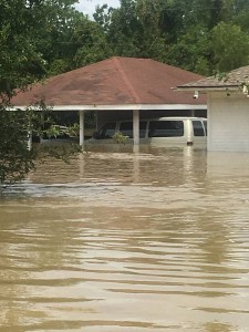 Outside their home