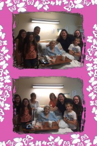 Top: my family with Aunt Dot Bottom: Four generations - Aunt Dot, her two daughters, me, my children